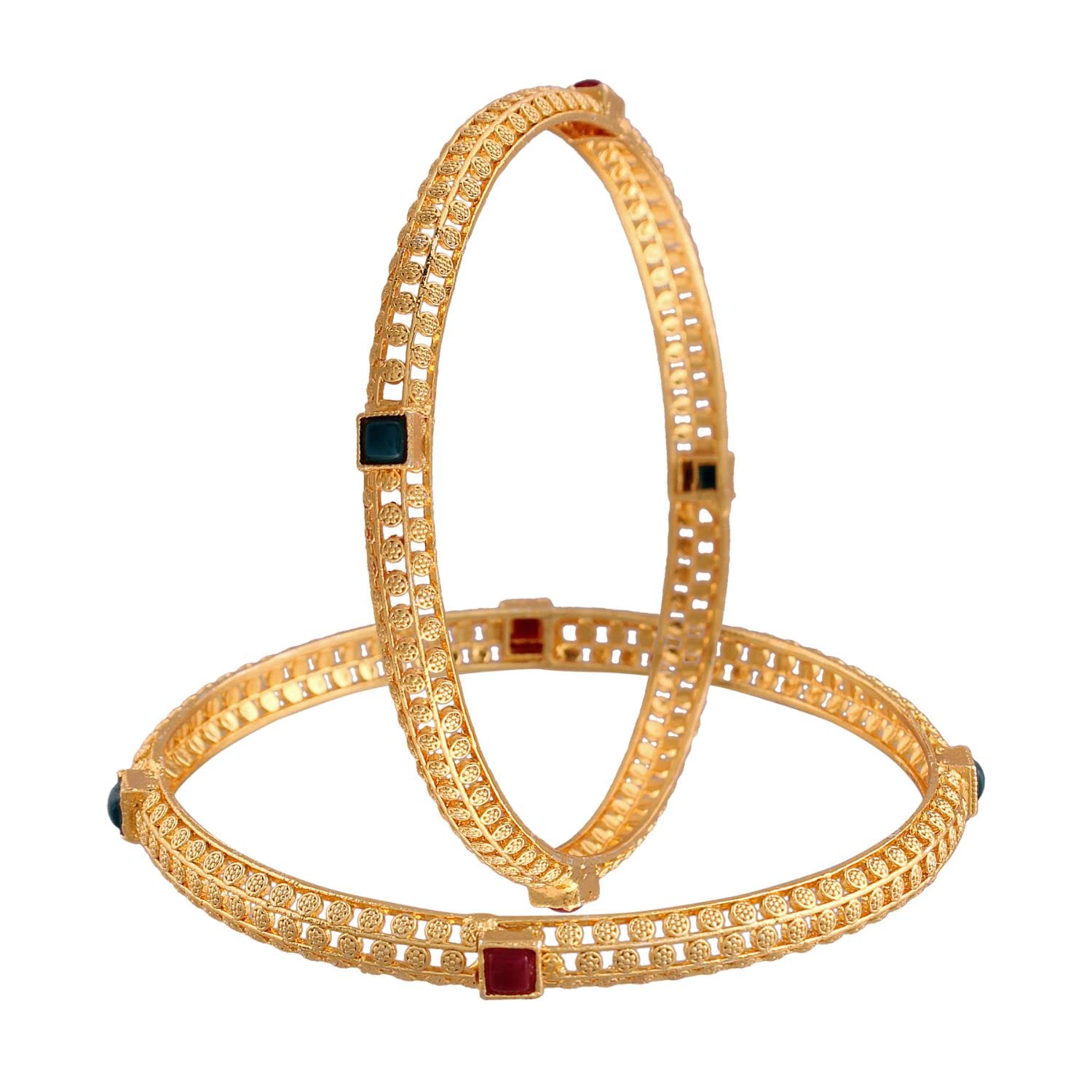 I Jewels 18K Gold Plated Traditional Multicolor Stone Studded Bangles For Women/Girls (ADB317MG-a) (B095S7S1HK) Amazon Price History, Amazon Price Tracker