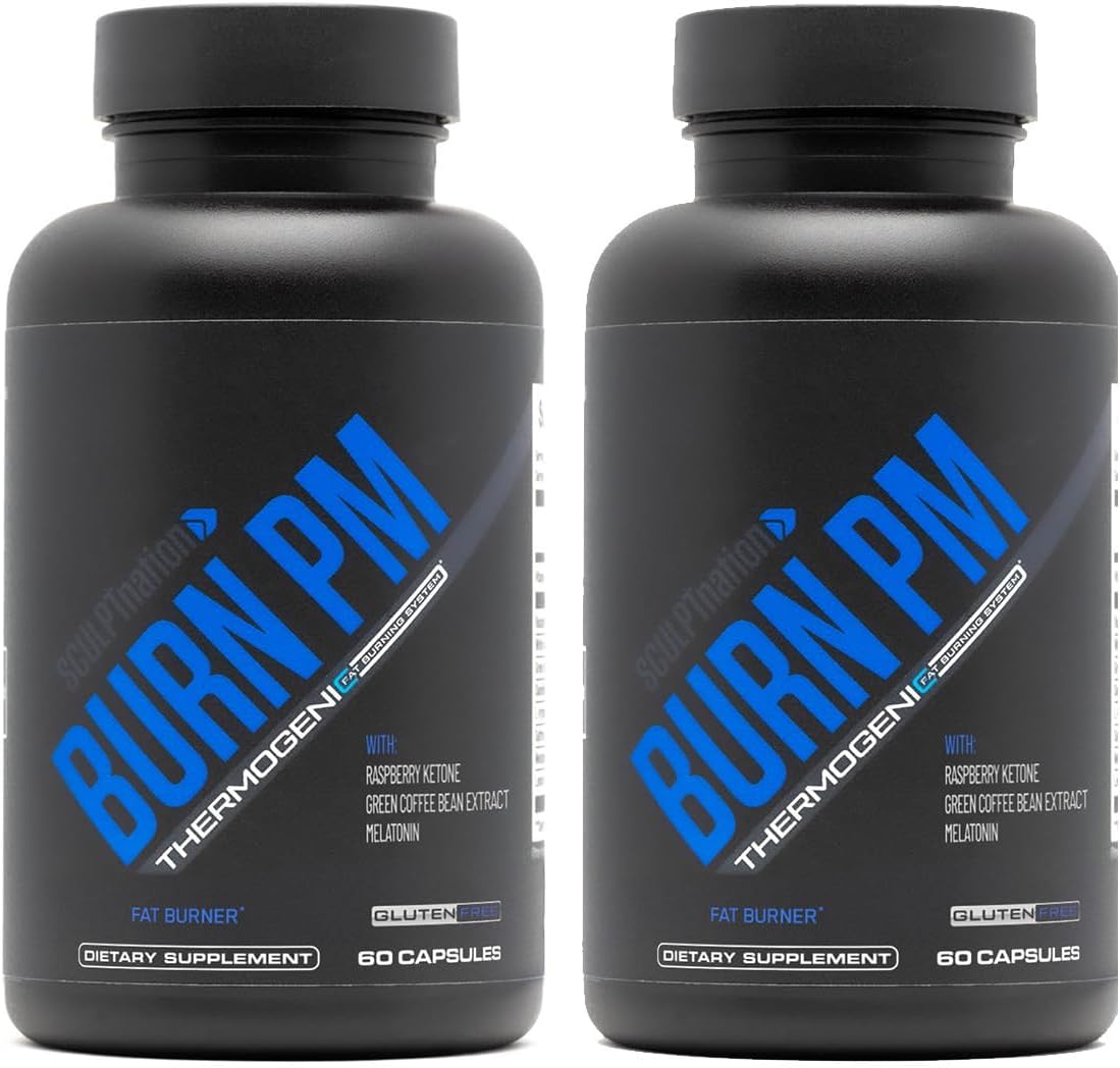Sculpt Nation by V Shred - Night Time Metabolism Support with Raspberry Ketones, Green Tea Extract and Melatonin - 60 Gluten Free Capsules - 2 Pack