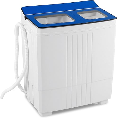 Giantex Lavadora portátil, 20 libras, doble tina, mini lavadora compacta con bomba de drenaje, lavadora de 12 libras y giratorio de 8 libras para