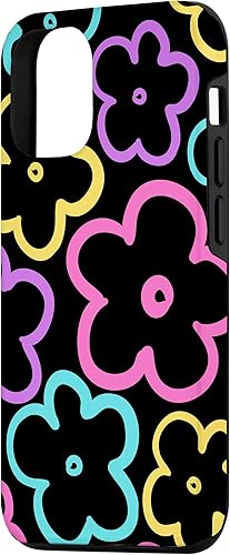 Miniatura 2 de Funda para iPhone 1212 Pro con diseño de flores silvestres retro, colorida y floral negra