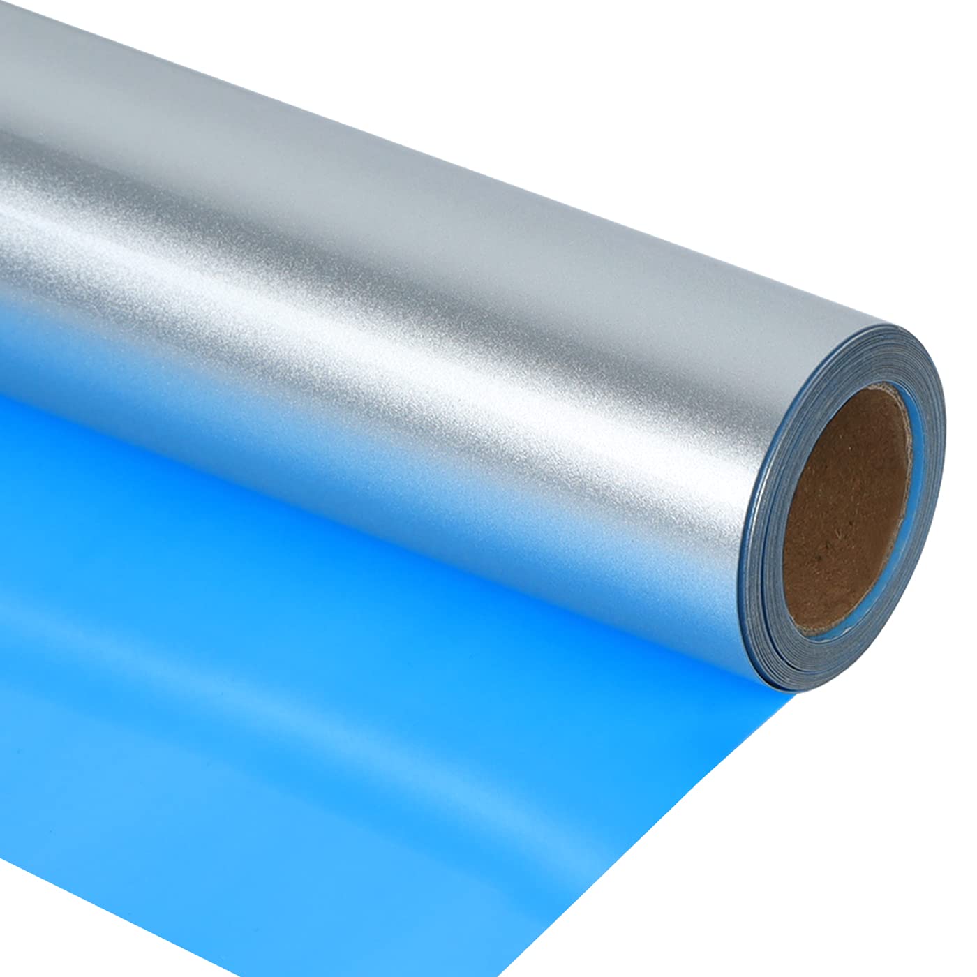 Guangyintong Shiny Silver Heat Transfer HTV Rolls, 12" x 8ft PU Iron on Vinyl Bundle for T-Shirts, Stretchy Thin Soft HTV for All Cutter Machine, Easy