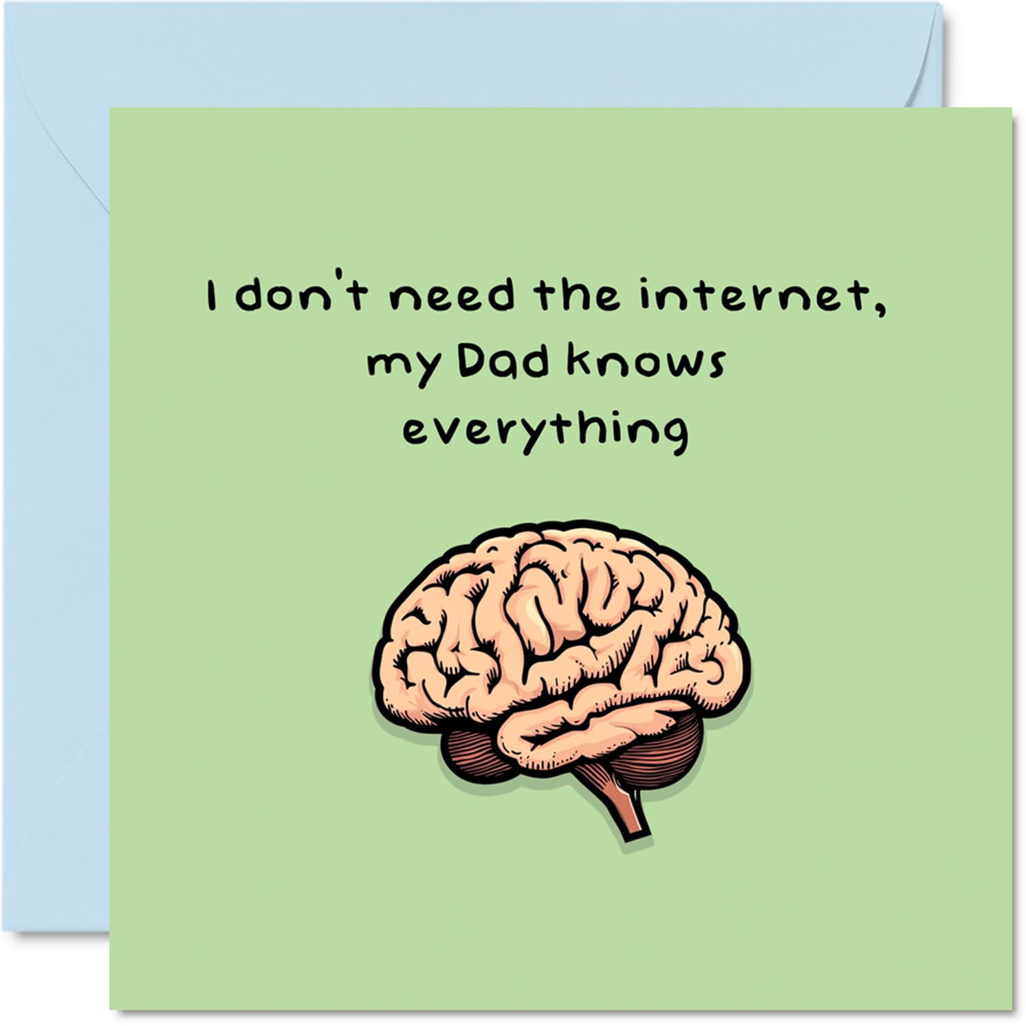 Dad Birthday Card - Dad Knows Everything - Happy Birthday Card for Father from Son Daughter, 145mm x 145mm Fathers Day Bday Greeting Cards