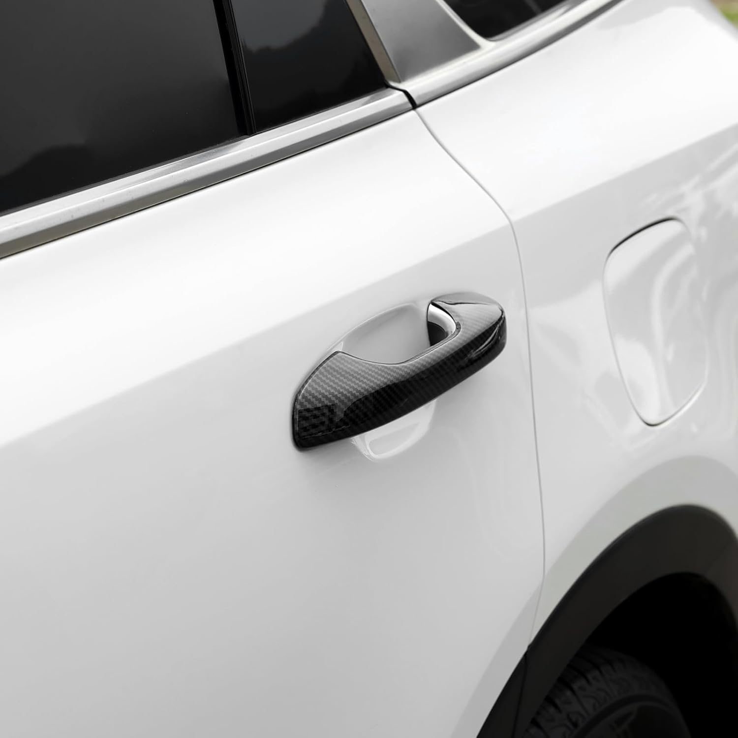 ABS Car Exterior Door Handle Cover Set Outside Door Handle Cover Compatible with Kia Sorento MQ4 2021-2025 Accessories【Touch Version】 (Carbon Fiber Style)