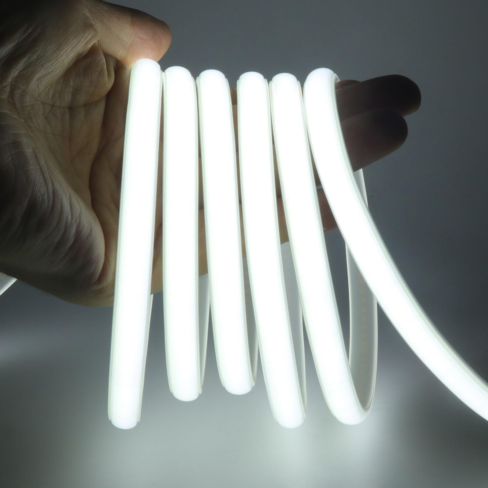 KISUFU COB LED Strip Light, AC 220V-240V IP65 Waterproof 288 LEDs/m 50cm Cuttable Neon Rope Light for Bathroom Cupboard Kitchen Building Lighting Decoration.