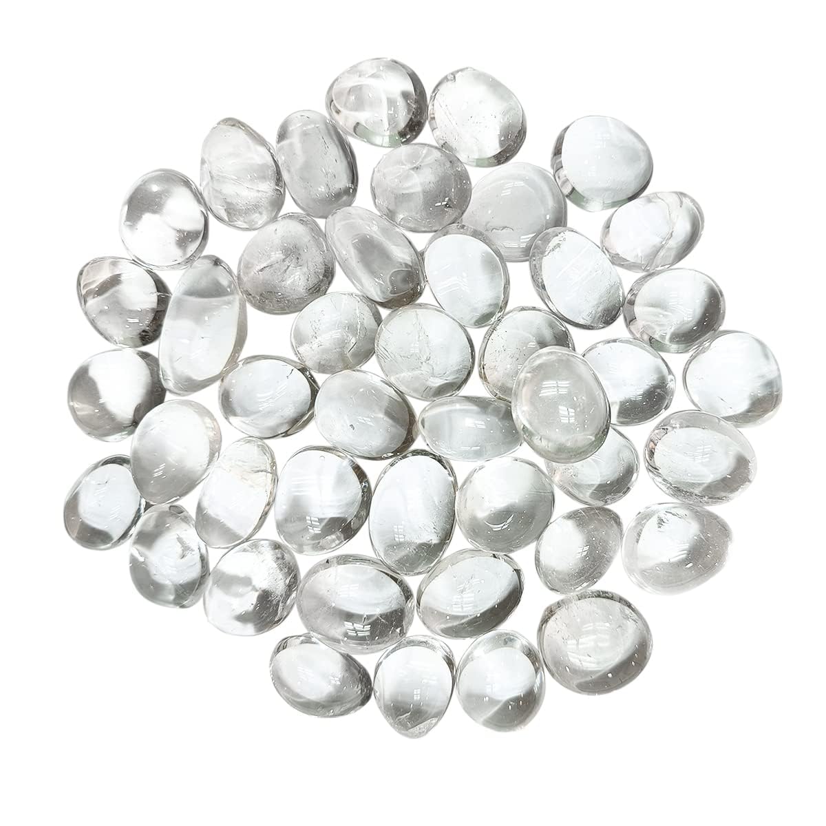 Crystal Clear Quartz Tumble Stone | 50 gm Tumbled Gemstones | Reiki Healing Stones | Home Decor Pebbles | Aquarium Gravel | Garden & Table Decor
