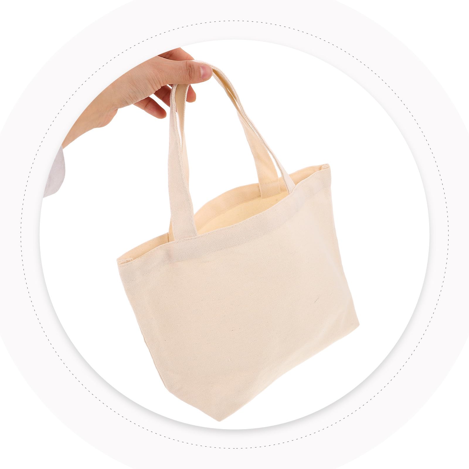 10 Bolsas de Lona para Mujer, Reutilizables, Diseño Espacioso, Material de Lona Natural, Ideales para Fiestas y Manualidades