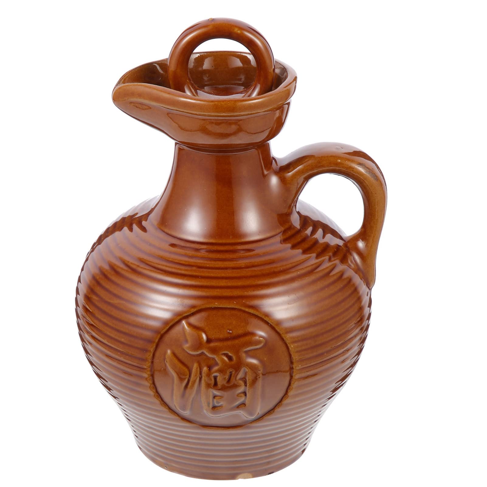 Pot à vin en céramique bouilloire portable marron de 500ml multi-usage