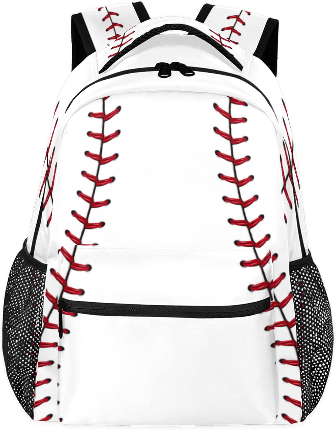 Baseball Ball Print Pattern Large Backpack Rucksack Book Bag Travel Hiking School Bag for Adult Boys Girls