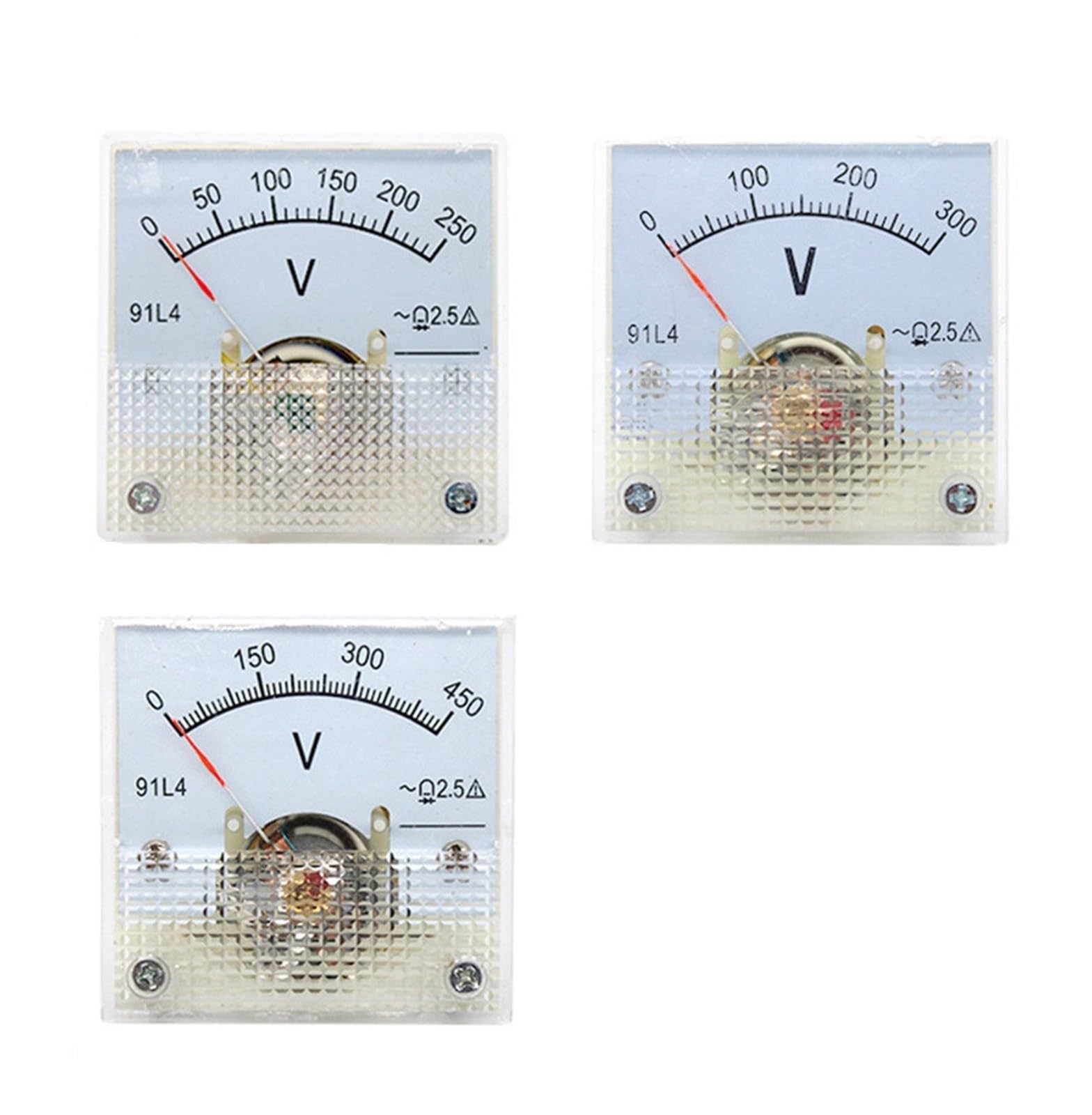 voltímetro, 91L4 AC 0-150V 250V 300V 450V Voltímetro analógico de panel tipo puntero 0-1000V 1 unidad(AC 0 450V)