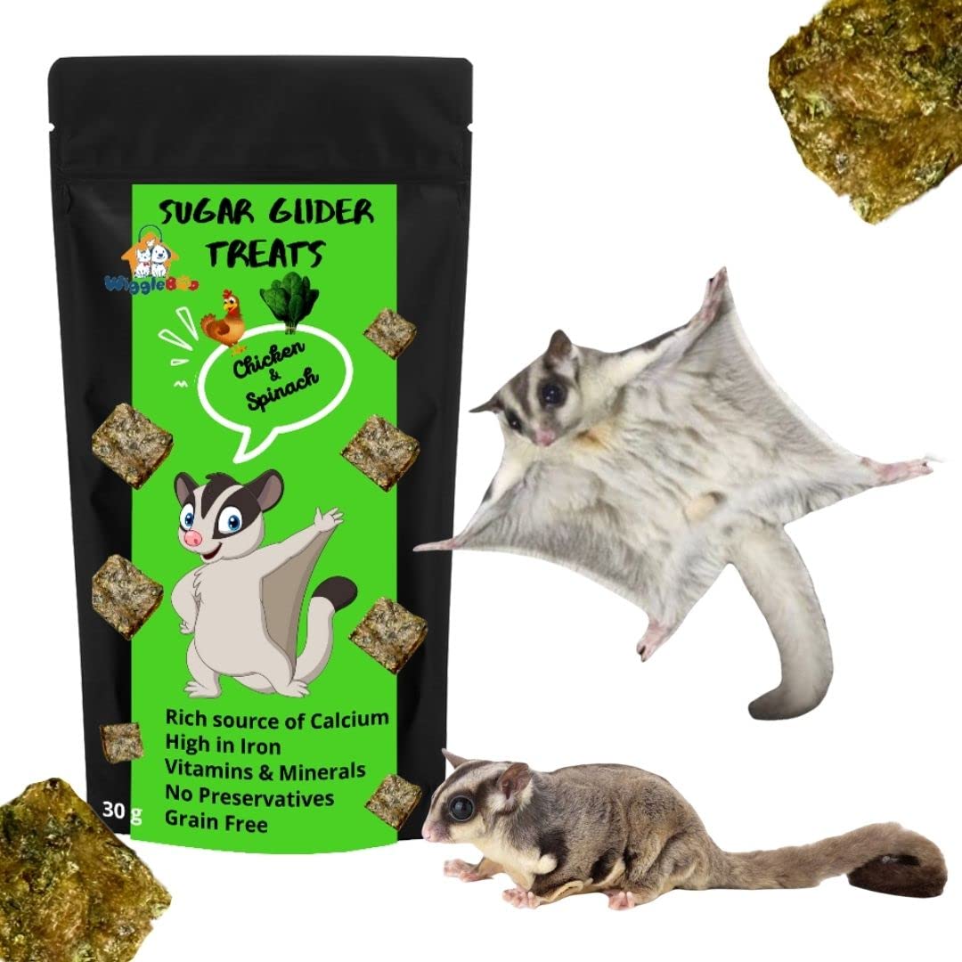 WiggleBoo Chicken & Spinach Suger Glider Treat | Protein Rich | Fiber Rich | Crunchy Healthy Snacks | 30g