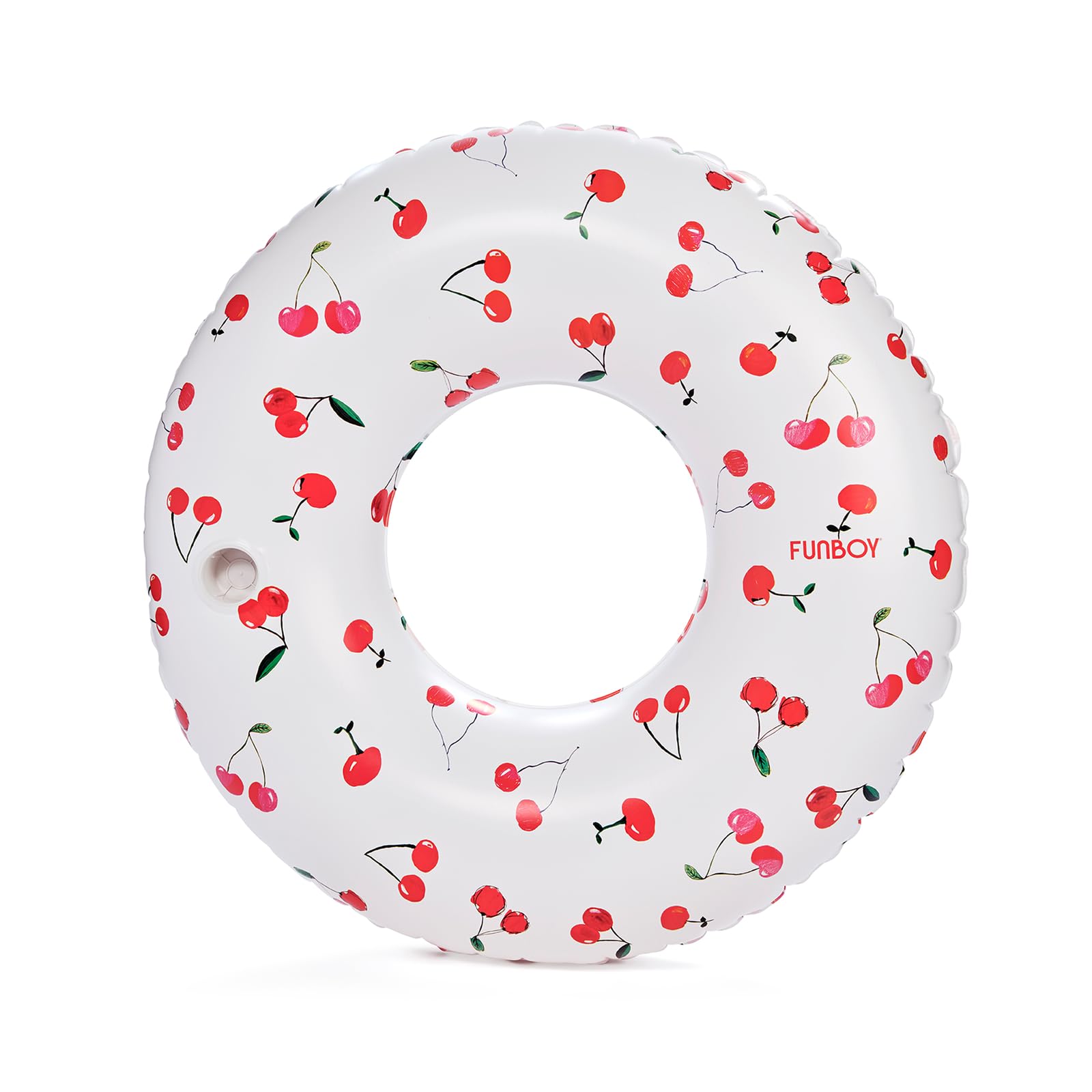FUNBOY Bouée gonflable géante en forme de cerise, avec porte-gobelet, chambre à air pour adulte, 122 cm