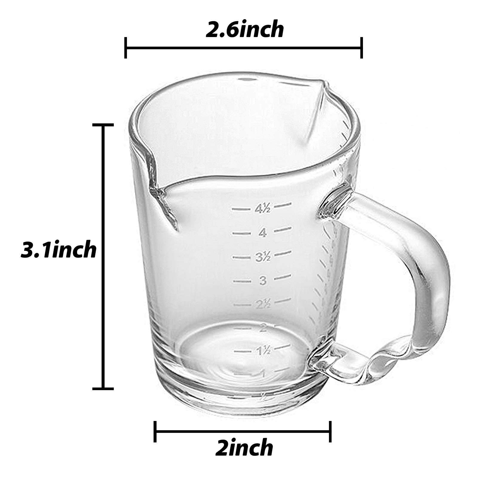 IBLUELOVER Bicchiere Dosatore In Vetro Borosilicato 500 Ml Con Coperchio In Bambù - Resistente Al Calore, Scalato, Per Cucina E Forno