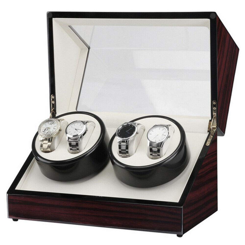 4+0 Holz Automatische Uhrenbeweger Watch Winder Box Automatisch Beweger Uhren Box EU DHL