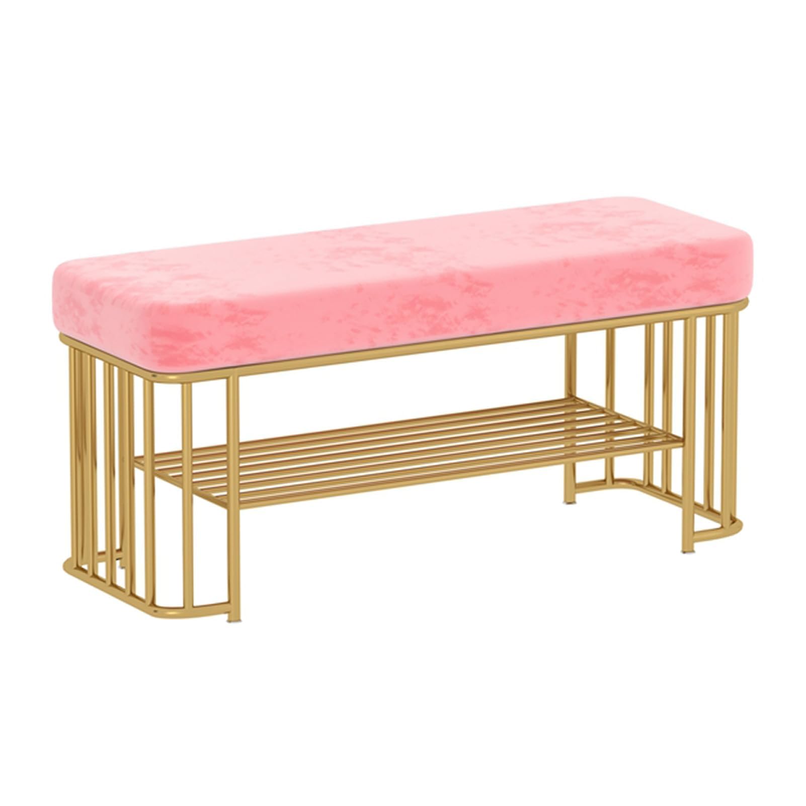 Banc à chaussures entrée doré pour résoudre le désordre du couloir avec élégance