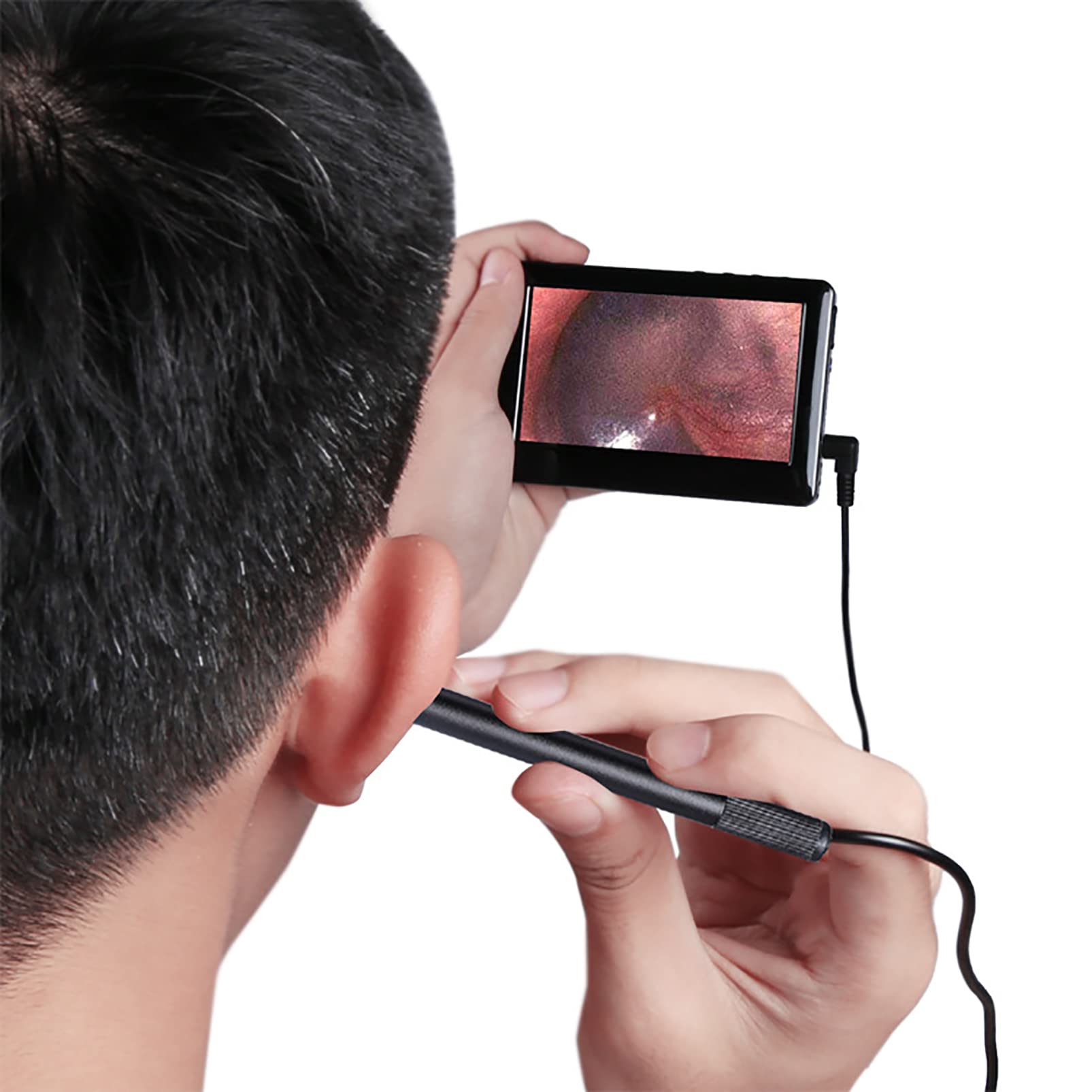 Otoscopio Limpiador de Oídos,Herramienta de Endoscopio de Oído Cámara con 6 Luces LED Herramienta de Eliminación de Cera de Los Oídos para Niños, Adultos y Mascotas