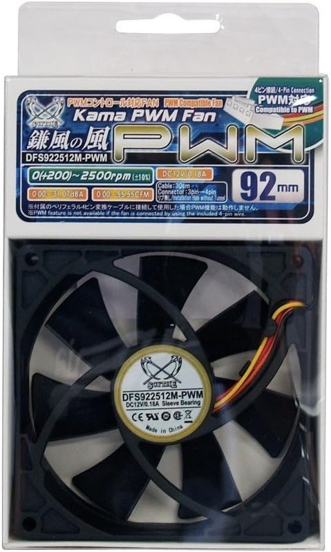 Scythe Kama 92mm Fan, CPU Cooler/Case Fan, PWM 300-2500RPM