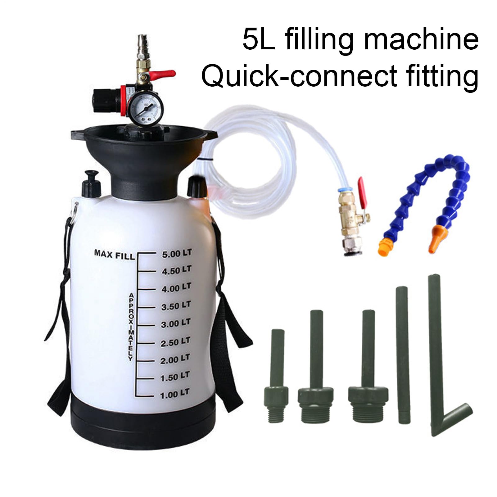 Kit De Bomba De Fluido De Transmisión - Bomba De Transferencia De Aceite Portátil 5L, Extractor De Fluido Con Accesorios | Bombas Automotrices Para El Taller De Garaje Rutina De Vehículos Ru