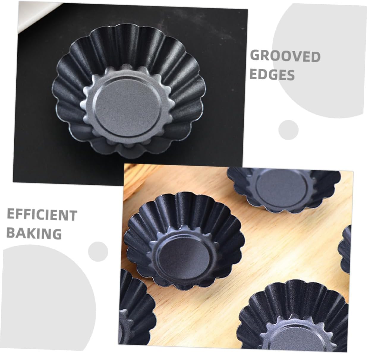 Mobestech Carbon Steel Egg Tart Molds Tart Baking Cups 7.5cm Large Pink Food-grade Silicone Brush for Home DIY Baking