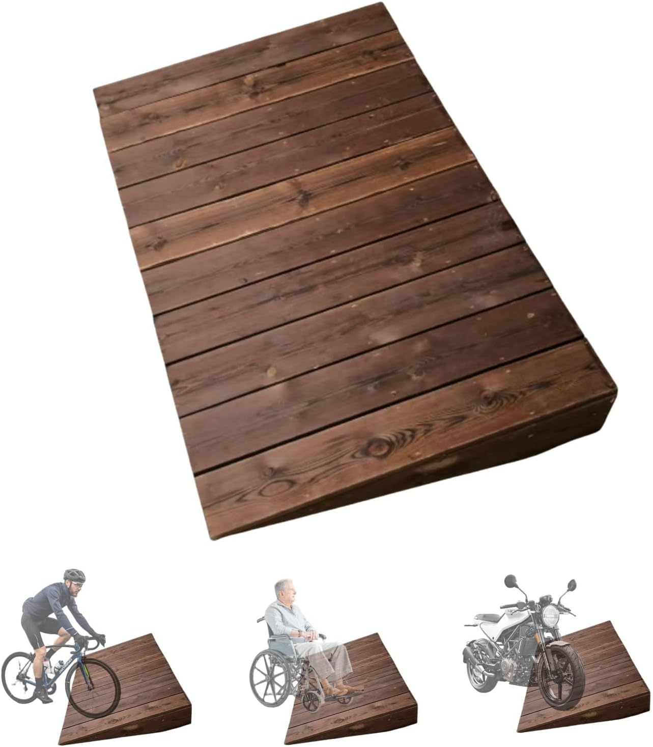 Rampa De Umbral De Madera De Alta Resistencia, Rampa Antideslizante para Puertas Y Escaleras Domésticas, Rampa De Acceso Ideal para Personas con Discapacidad, One Color 60-S