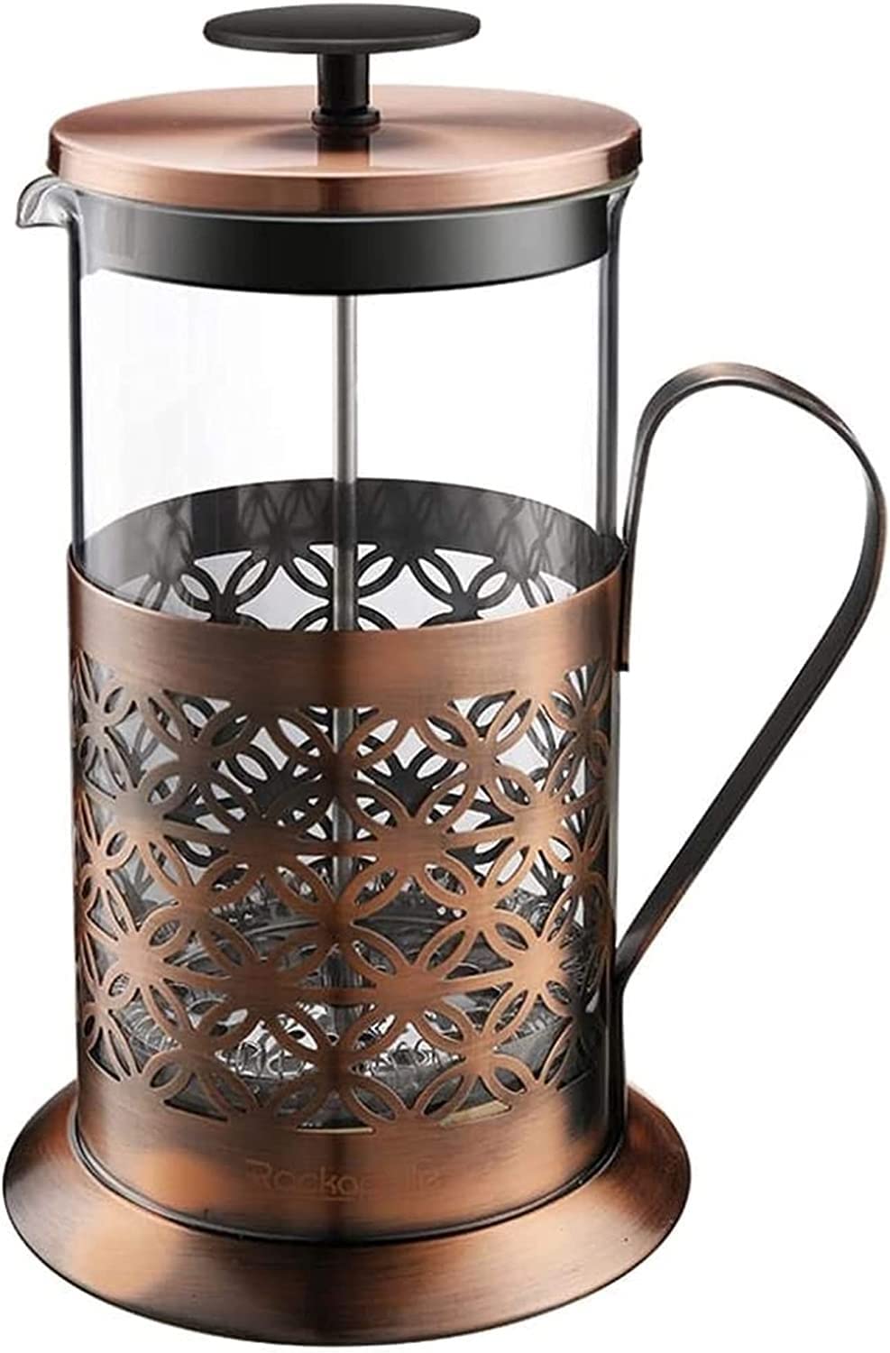 Duży ekspres do kawy French Press, ekspres do herbaty, filtr ze stali nierdzewnej, 1 litr, miedź