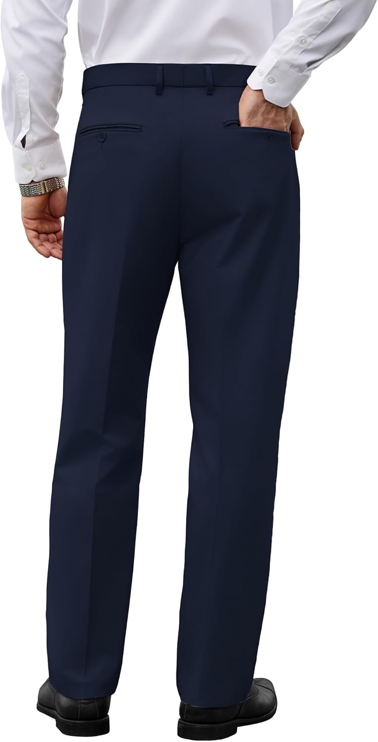 COOFANDY Men's Classic Fit Dress Pants Expandable Waist Suit Pant Pleated Front Slacks - Image 2