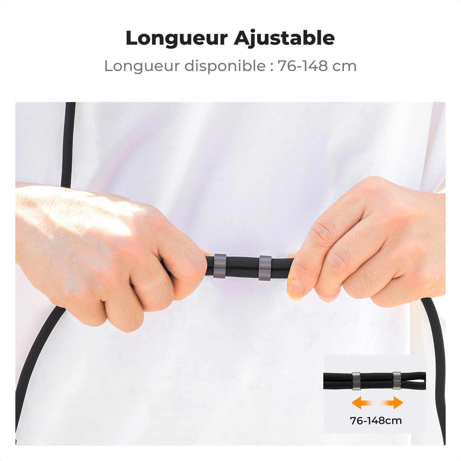 K&F CONCEPT Cordon Compatible avec DJI Osmo Pocket 3, Cordon Réglable à Porter en Bandoulière ou Autour du Cou pour Appareil Photo et Téléphone Portable