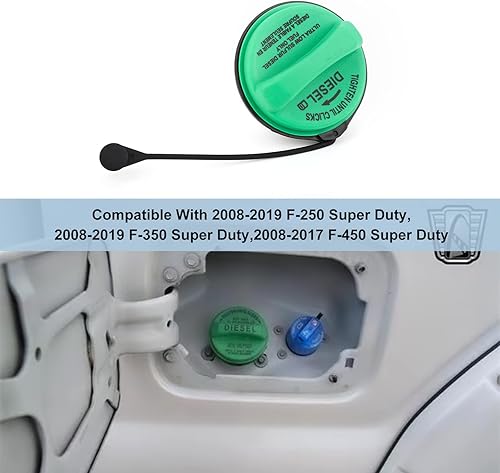 Miniatura 2 de Tapa de llenado del depósito de combustible, tapa de gasolina compatible con Ford 2008-2017 F250 F350 F450 F550 Super Duty, repuesto # FC1068