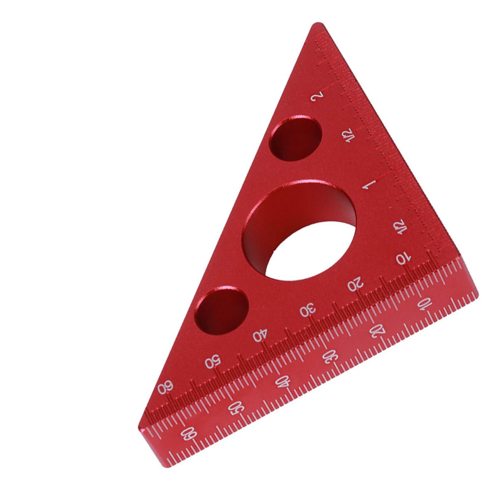 MRKU Righello Triangolare ad Angolo retto da 2 Pollici/6 cm, in Lega di Alluminio per la Lavorazione del Legno, con Doppia Scala di misurazione in Centimetri e Pollici.