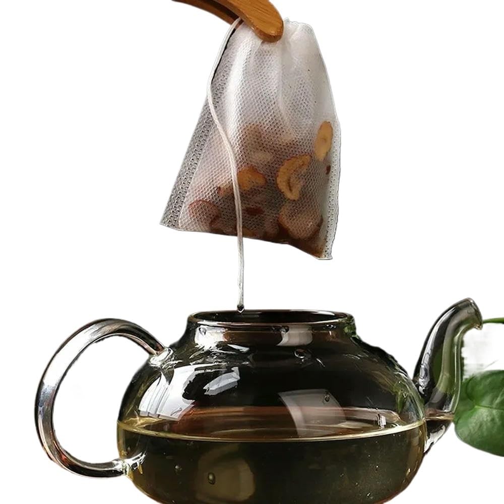 Bolsita de té vacía, bolsita de té de papel, Bolsas de filtro especias for té y café con cordón, tamaños múltiples no tejidos calidad alimentaria, 100 unidades(10 X 15cm)