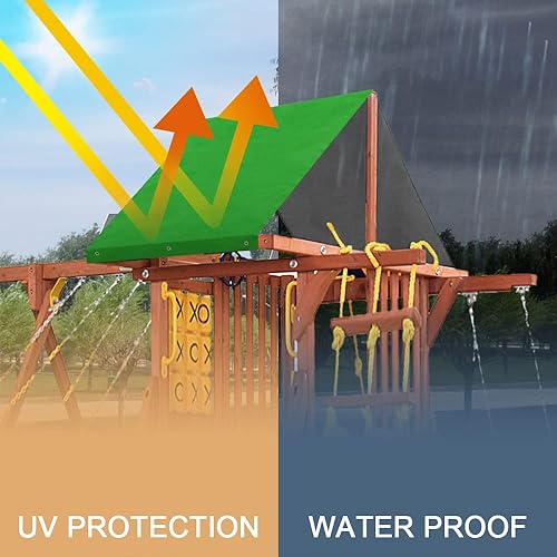 Vista 2 de MOFEEZ Juego de lona de repuesto para columpios de 52 x 90 pulgadas para juegos al aire libre, tela Oxford de poliéster, verde