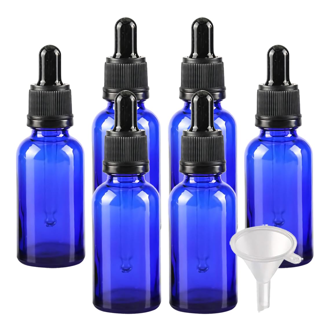 24 Stück 30ml Blau Glas Pipettenflaschen mit Glas-Pipetten und manipulationssicherem Schraubverschluss für ätherische Öle Aromatherapie