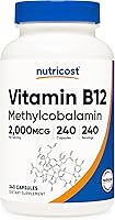 Vista 1 de Vitamina B12, 0.00007 oz, 240 cápsulas, Nutricost