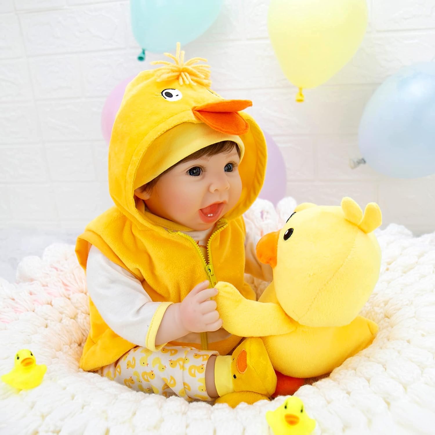 Limited Stock Milidool Reborn Baby Dolls, Realistic Newborn Baby Dolls, 22 inch Lifelike Weighted Cloth Body Baby Dolls Girl with Duck Toy & Gift Box