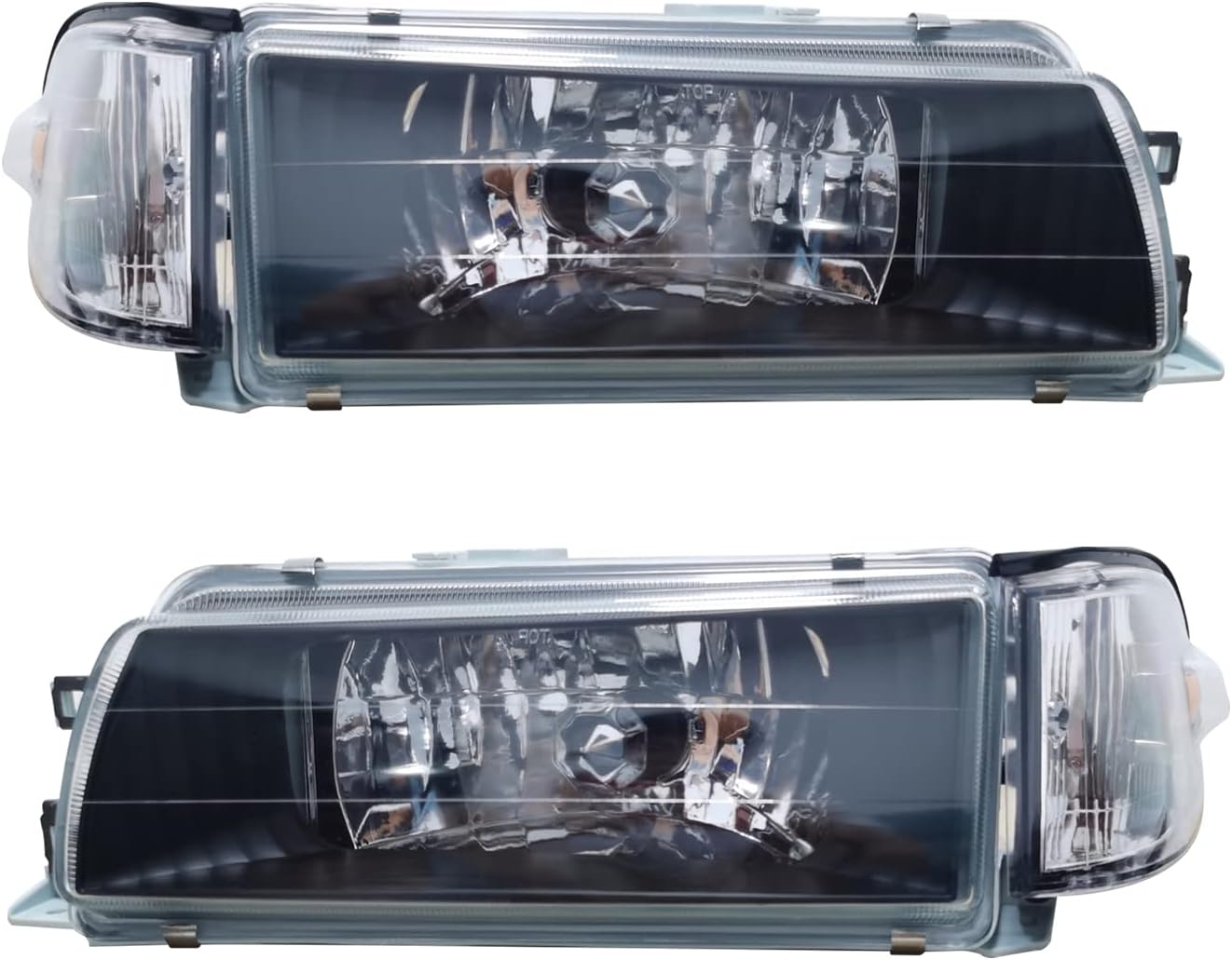 1 Pair Halogen Headlights Assembly Compatible with 1988 1989 1990 1991 1992 Toyota Corolla Sedan AE92-E90-EE90, Replacement Passenger&Driver Headlight Clear lens (LH+RH)