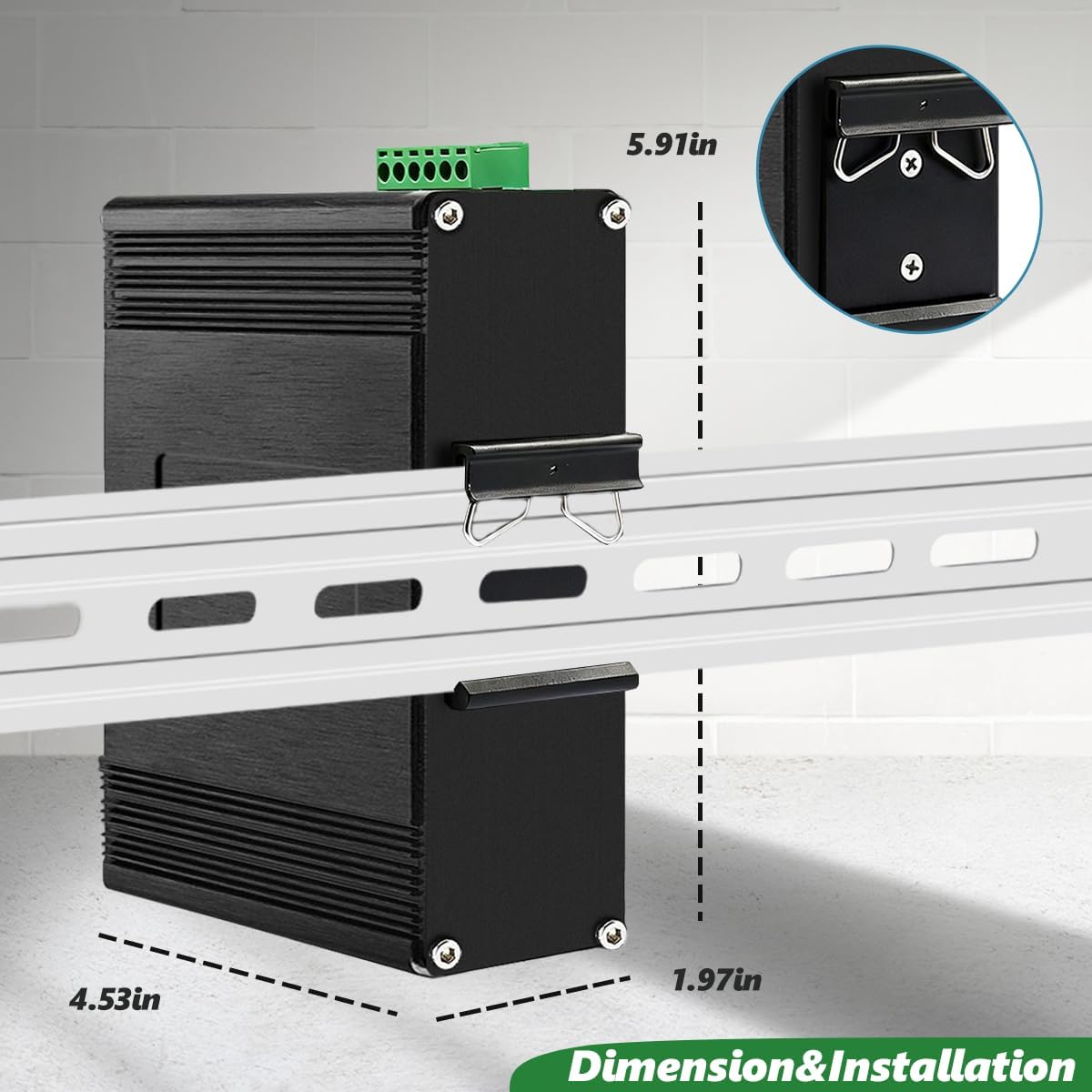 16-Port PoE Ethernet Switch 10/100/1000Mbps, Full Gigabit Port Support IEEE802.3at PoE(30W per Port),48–57VDC Power Input, DIN-Rail Mount