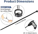 Cable Zip Ties 6 inch, 1000pcs Cable Ties Black, 40lbs Multi-Purpose Self-Locking Nylon Small Cable Management, UV Resistant Wire Ties, 150mm / 15cm Plastic Ties for Home, Garden, Workshop