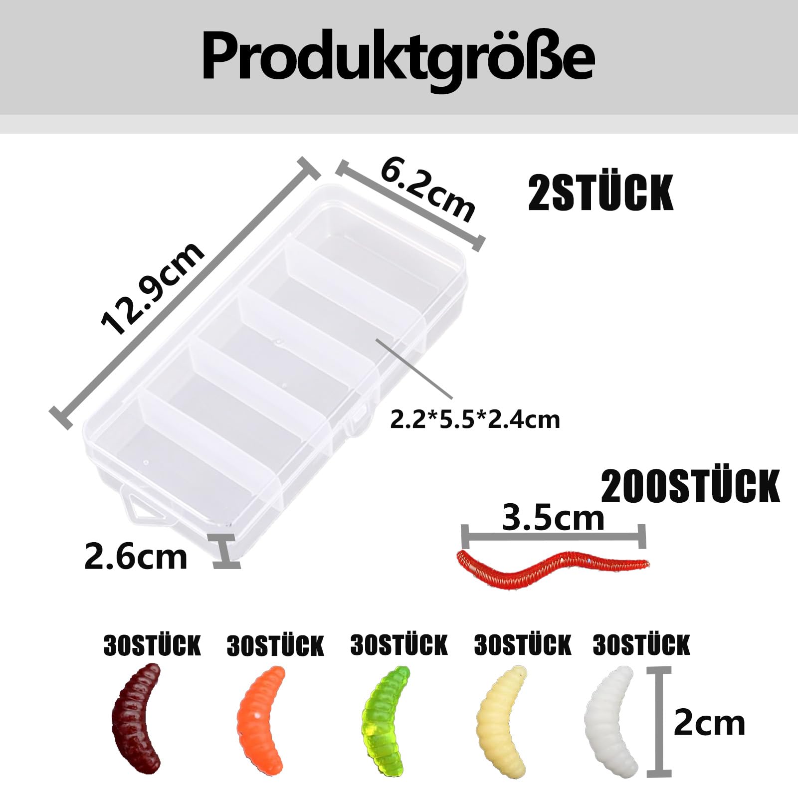 350 Stck Knstliche Angelkder Wrmer & Maden - Gummi Kder Set Fr  Forelle, Barsch & Hecht Softbait Wrmer 350 Stck