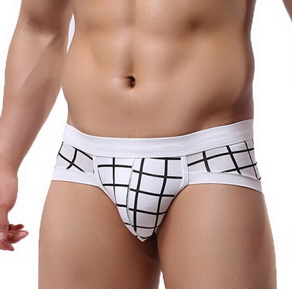 YiyiLai Men Modal Low Waist Stretchy Boxers Underpants Pouch Briefs Lattice XL