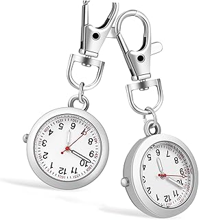 2 Peças De Relógio De Bolso Pendeltons Para Mulheres Chaveiro Com Strass Crachá De Enfermeira Relógio De Lapela Crachá De Enfermeira Relógio De Crachá Clipe Relógio De Bolso
