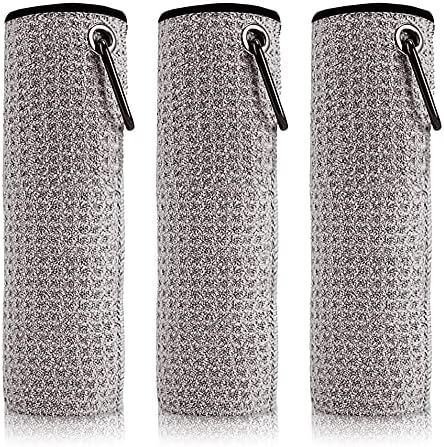 3 Pack Golf Towel, Microfiber Golf Towels for Golf Bags for Men - Disc Golf Towel with Clip for Men - Waffle Pattern – Machine Washable and Super Absorbent Microfiber Golf Bag Towels , 16 x 16 Inches
