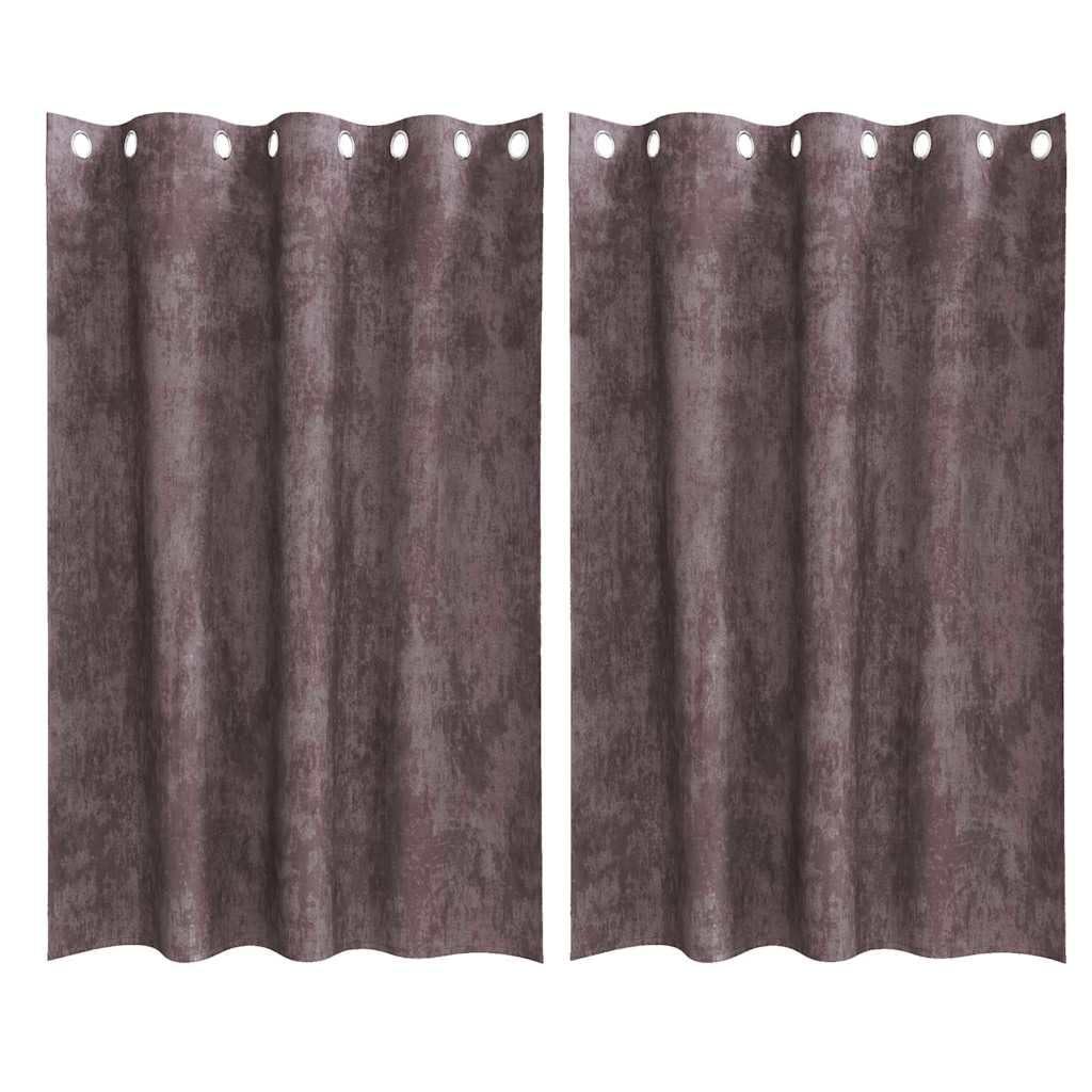 Juego de 2 cortinas de terciopelo, color marrón, 175 x 140 cm, opacas para salón y dormitorio, cortinas modernas de terciopelo para oscurecer habitaciones y aislamiento térmico