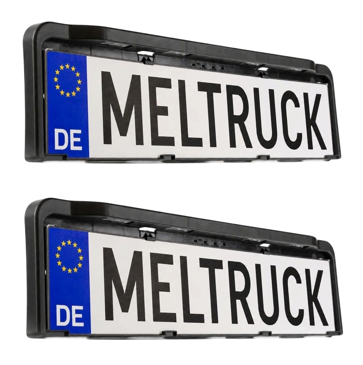 2X Soporte de matrícula con iluminación LED – Universal 12–36V – Homologación E9 / ECE R10 – IP68 – para Coches Camiones remolques y maquinaria agrícola