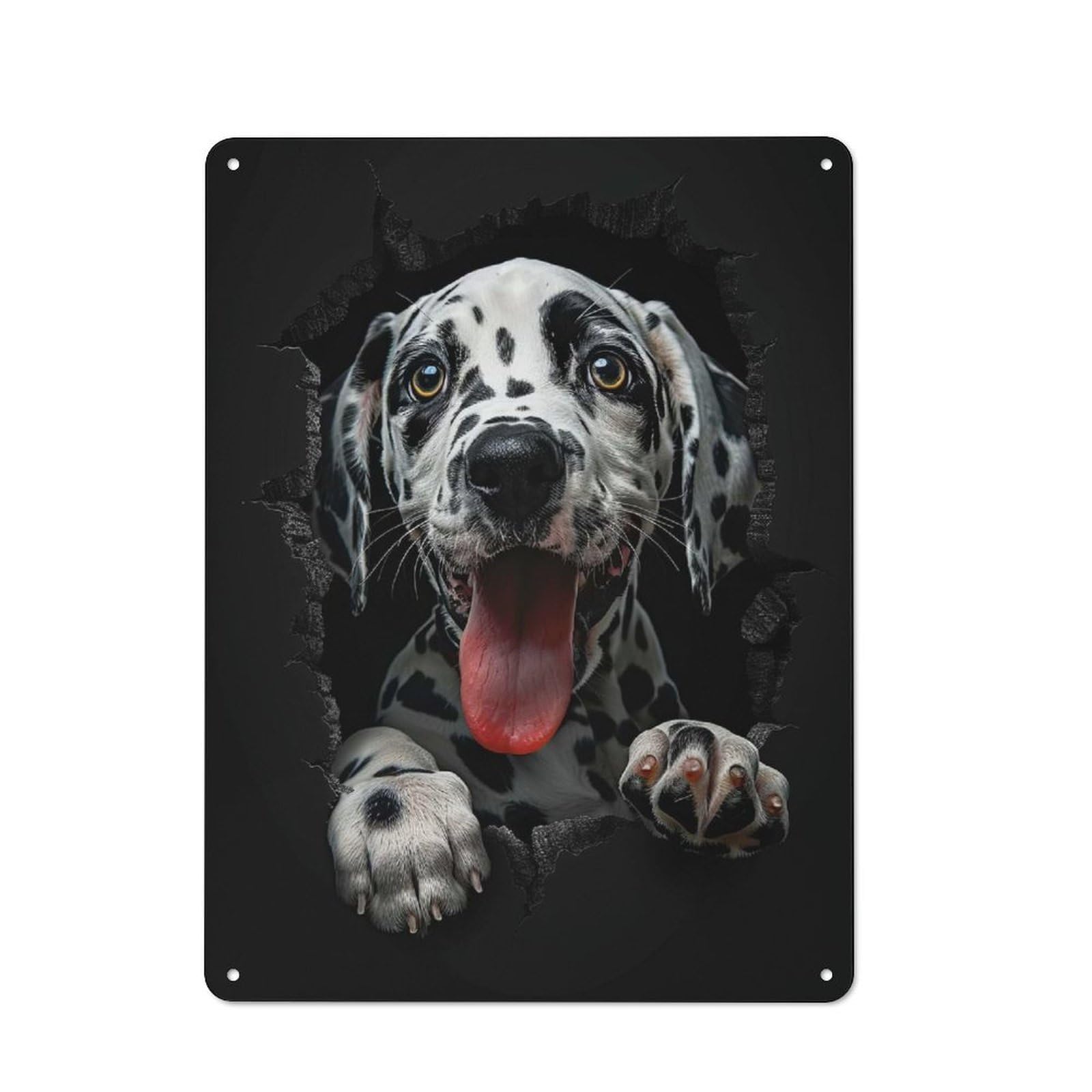 Junmoney Dalmatian Dog Metal Wall Sign 40X30cm Featuring For Hallway Wall, Suited To Wall Display Collectors