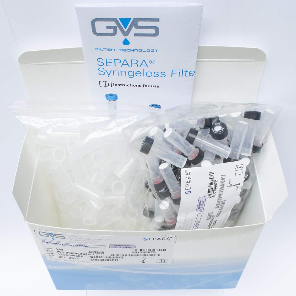 GVS Filter Technology, SEPARA Spritzenlose Filter Vial, RC Membran, 0.45µm, 100/pk