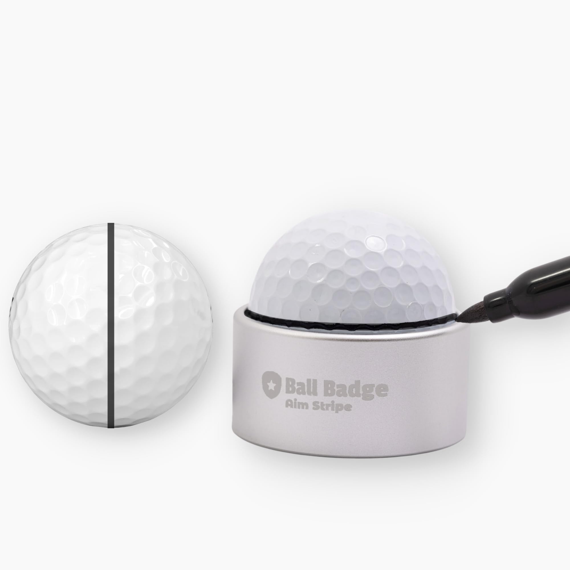 HODL 21 Ball Badge Aim Stripe - 360 Degree Golf Ball Line Marker Kit with Golf Bag Attachment for Perfect Alignment and Precision Putting - Includes Golf Ball Marker Stencil and Accessories