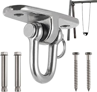 Swingset Brackets, Heavy Load Capacity Swing Set Hangers, 360° Rotating Stainless Steel Heavy Duty Swing Hangers for Swing, Swingset Hooks for Concrete Wooden Trapeze Yoga Swingset Hammock Swing