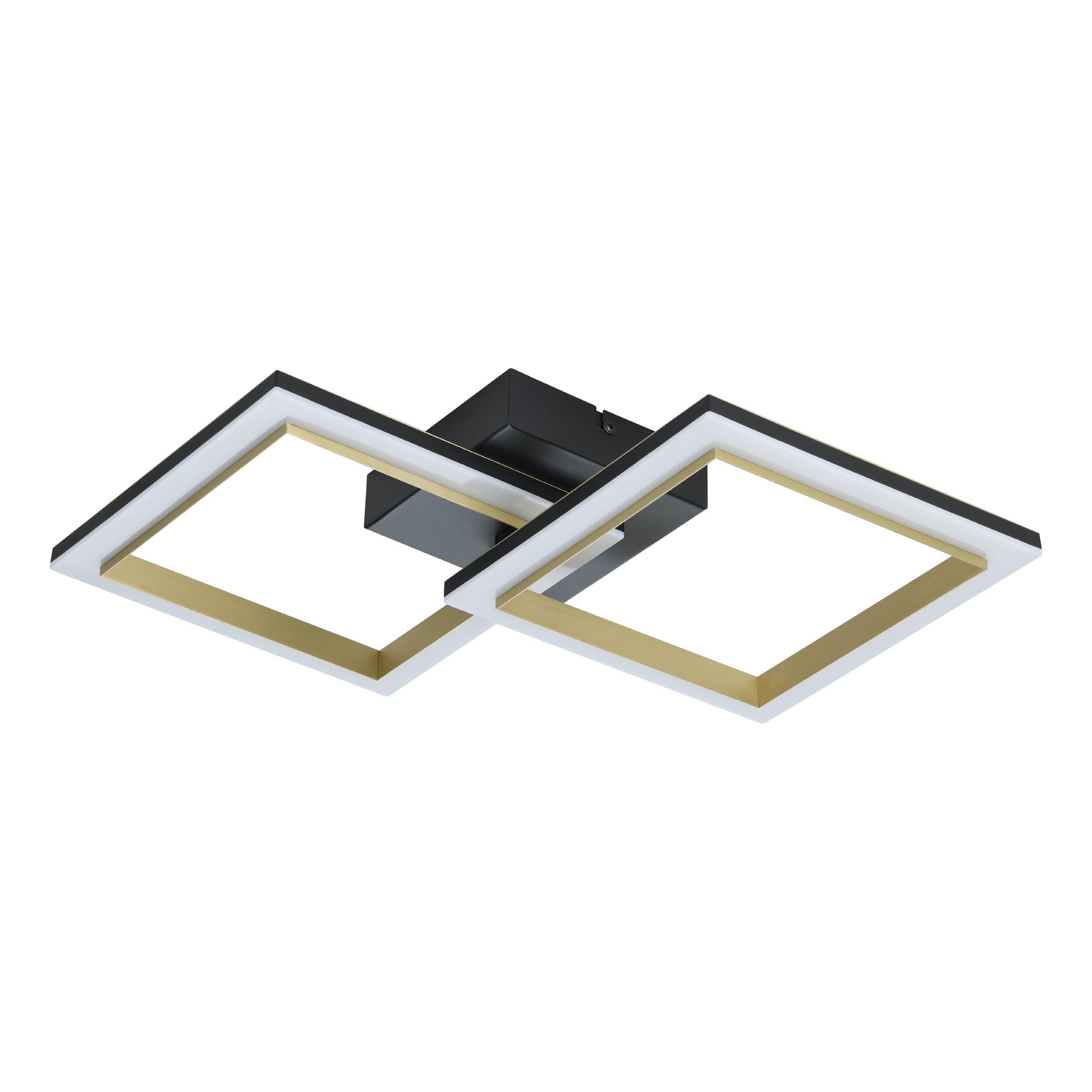 Eglo LED Ceiling Light Fixture Calliera, Step dimmable Living Room Lighting, Metal and Plastic in Black and Brass, Warm White lamp, 31 x 52.5 cm