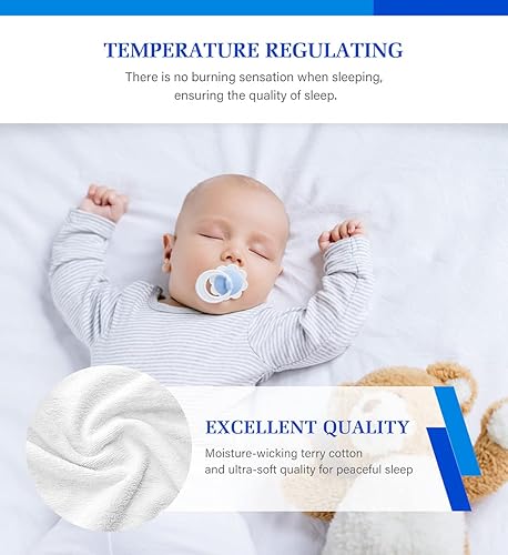 Miniatura 4 de Paquete de 2 protectores de colchón Twin XL, funda de colchón silenciosa, impermeable, suave y transpirable de rizo para mascotas, niños y adultos