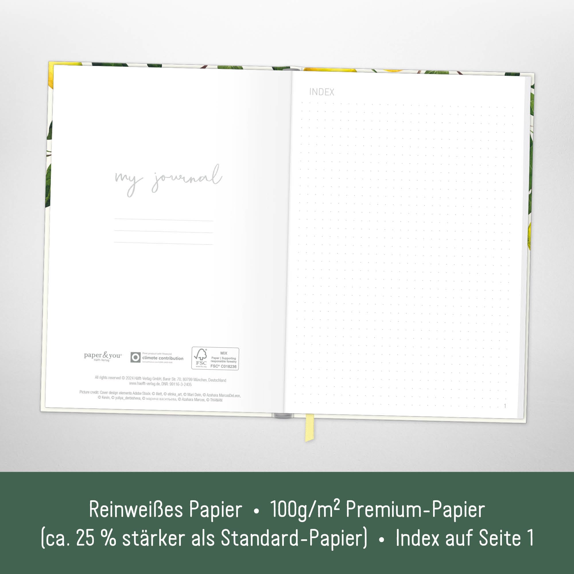 Häfft paper&you® dotted Journal A5 – notes w kropki „Cooking with Love” | 156 ponumerowanych stron w kropki, gumka i zakładka – do prowadzenia pamiętnika, szkiców, list i kreatywnych notatek