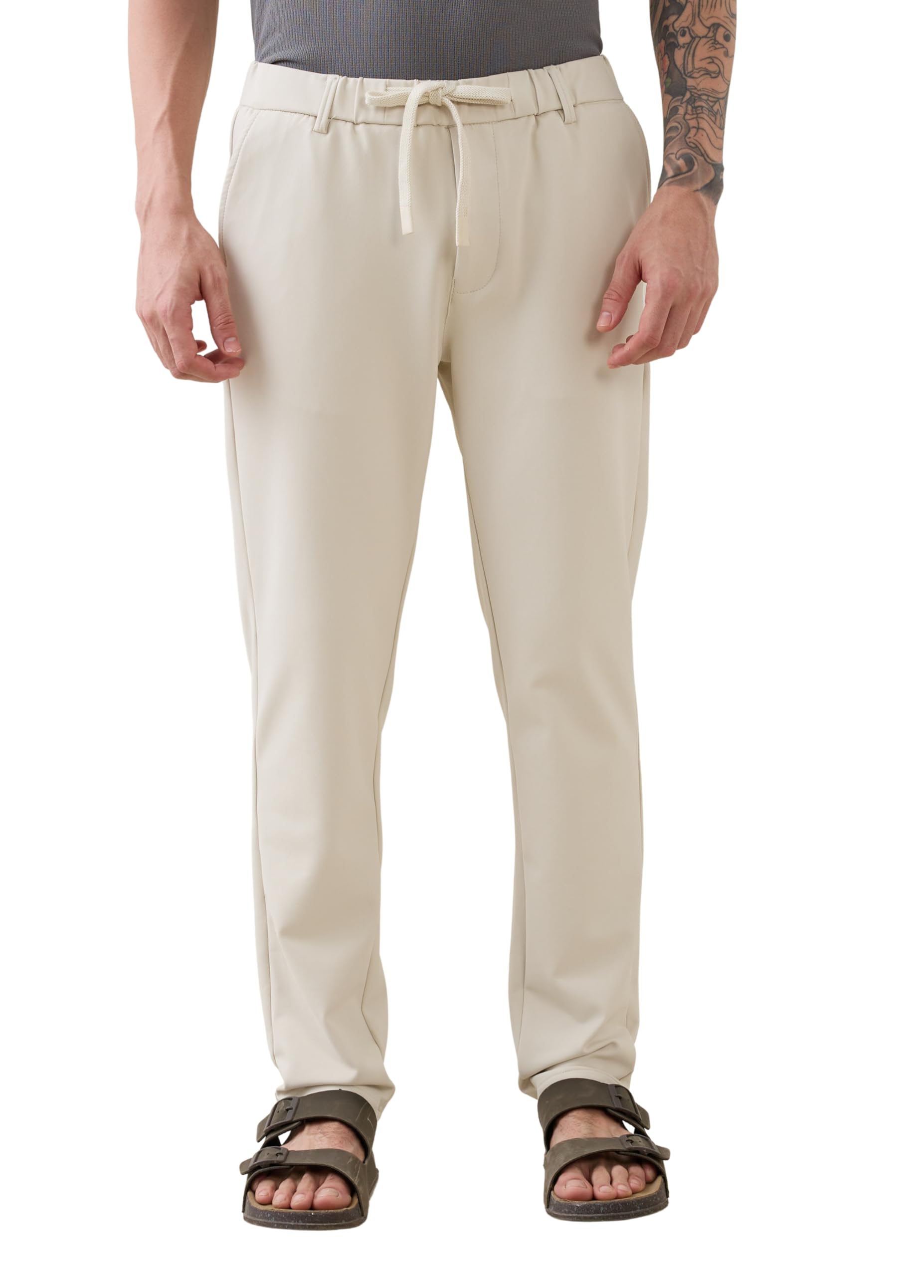 nostrum Men's Corduroy Casual Pants for Men, Black, Regular Slim Fit, Mid Rise, Cotton Fabric, Drawstring Waist with Belt Loops, Side and Back Pockets-picture-43